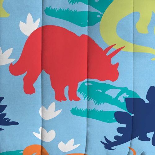  [아마존베스트]Dream Factory Dinosaur Prints Boys Comforter Set, Multi-Colored, Twin