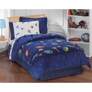 [아마존베스트]Dream Factory Outer Space Satellites Boys Comforter Set, Blue, Twin