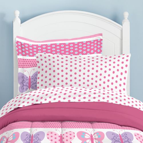  Dream Factory Butterfly Dots Twin Mini Comforter Set Multi