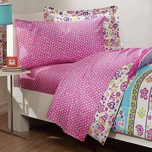  Dream Factory Peace And Love Peace Signs Girls Comforter Set, Multi-Colored, Twin