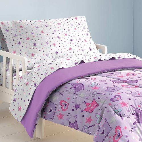  Dream Factory Stars & Crowns 4-Piece Bedding Set, Multi, Toddler, Multicolor