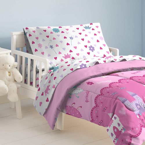  Dream Factory Magical Princess 4 Piece Bedding Set, Toddler, Pink