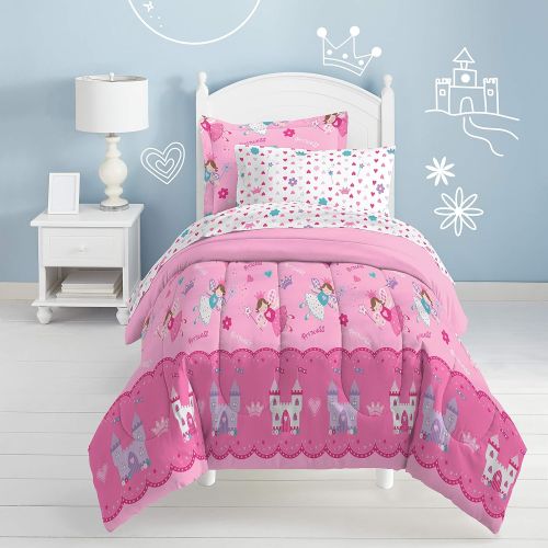  Dream Factory Magical Princess 4 Piece Bedding Set, Toddler, Pink