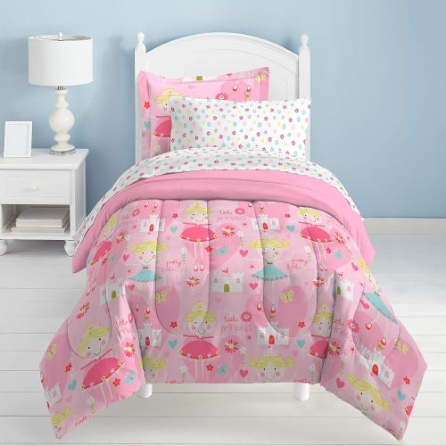  Dream Factory Pretty Princess Ultra Soft Microfiber Girls Comforter Set, Pink, Full