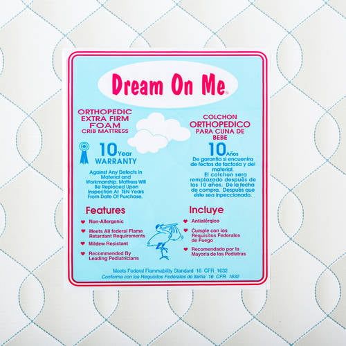  Dream On Me Carousel 6 Full Size Firm Foam Crib and Toddler Bed Mattress