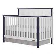 Dream On Me Alexa II 5 in 1 Convertible Crib - White with Wire Brushed Charcoal