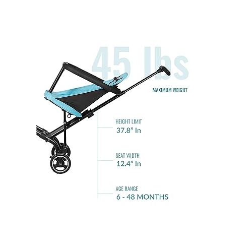  Dream On Me Lightweight and Compact Coast Rider Stroller with One Hand Easy Fold, Adjustable Handles and Soft Ride Wheels, Sky Blue