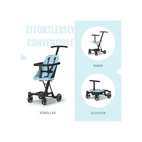  Dream On Me Lightweight and Compact Coast Rider Stroller with One Hand Easy Fold, Adjustable Handles and Soft Ride Wheels, Sky Blue