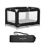 Zodiak Portable Playard in Black, Lightweight, Packable and Easy Setup Baby Playard, Breathable Mesh Sides and Soft Fabric - Comes with a Removable Padded Mat