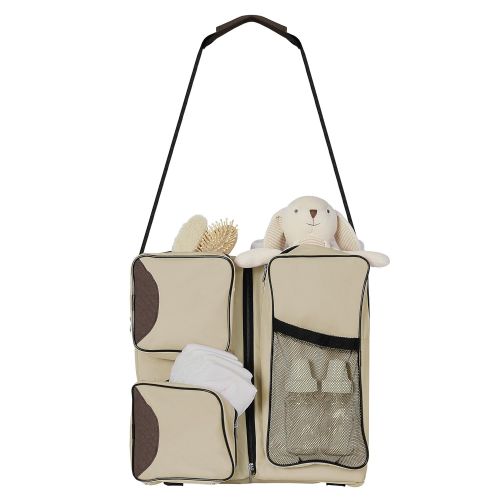  Dream On Me Allea 3 in 1 Diaper Bag, Vanilla & Brown