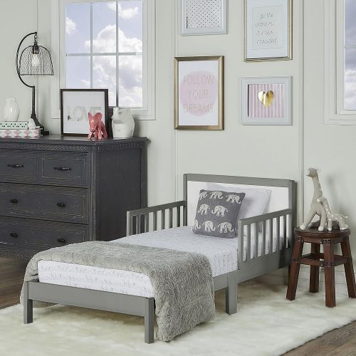  Dream On Me Brookside Toddler Bed, Steel Grey/White