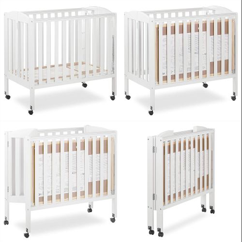  Dream On Me 3 in 1 Portable Folding Stationary Side Crib, Natural