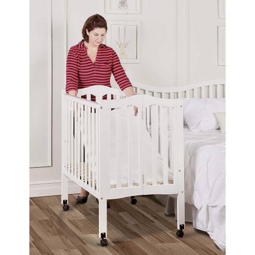  Dream On Me 2 in 1 Lightweight Folding Portable Stationary Side Crib