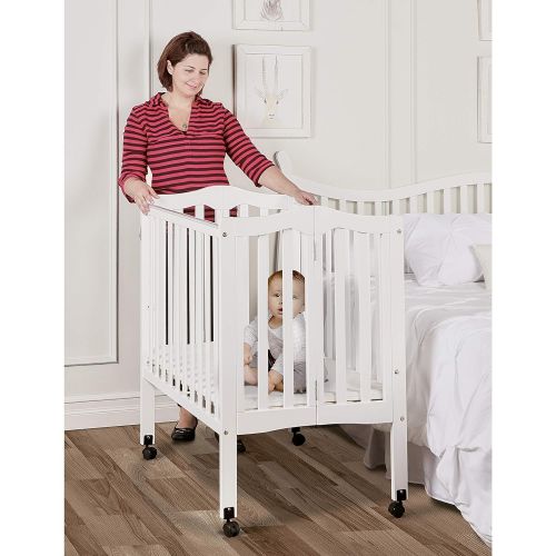  Dream On Me 2 in 1 Lightweight Folding Portable Stationary Side Crib