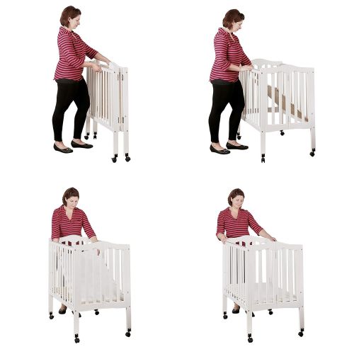  Dream On Me 2 in 1 Lightweight Folding Portable Stationary Side Crib