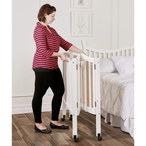  Dream On Me 2 in 1 Lightweight Folding Portable Stationary Side Crib