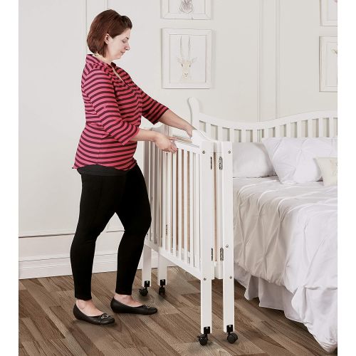  Dream On Me 2 in 1 Lightweight Folding Portable Stationary Side Crib