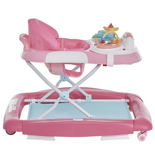  Dream On Me 2 in 1 Crossover Musical Walker and Rocker, Pink and Grey