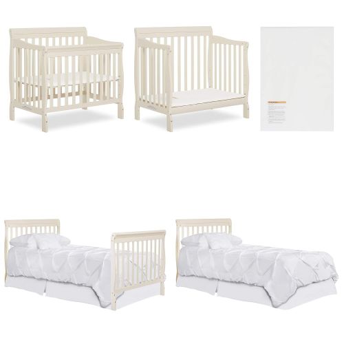  Dream On Me Aden Convertible 4-in-1 Mini Crib, French White