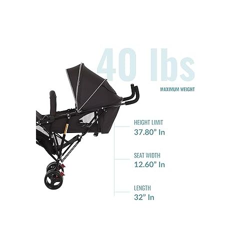  Vista Moonwalk Baby Stroller in Black, Lightweight Infant Stroller with Compact Fold, Multi-Position Recline Umbrella Stroller with Canopy, Extra Large Storage and Cup Holder