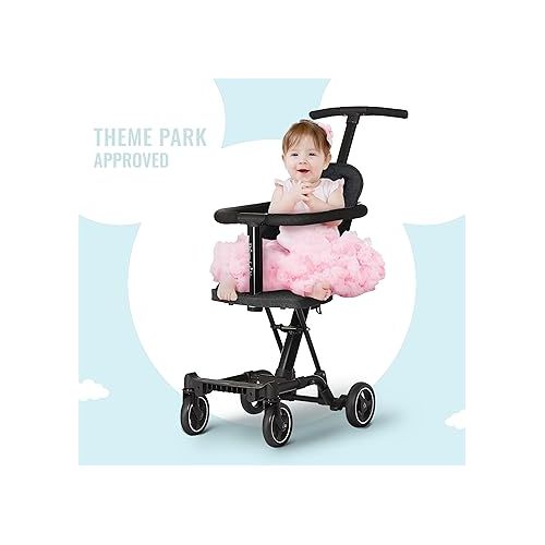  Lightweight and Compact Coast Rider Stroller with One Hand Easy Fold, Adjustable Handles and Soft Ride Wheels, Black