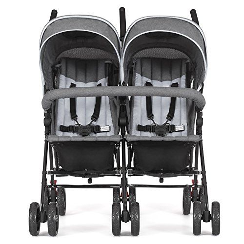  [아마존베스트]Dream On Me Volgo Twin Umbrella Stroller, Dark/Light Grey