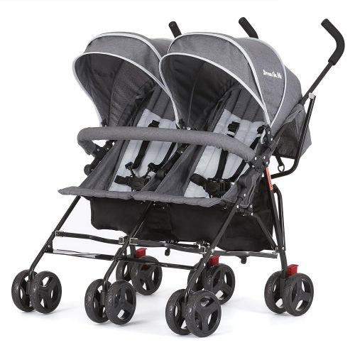  [아마존베스트]Dream On Me Volgo Twin Umbrella Stroller, Dark/Light Grey