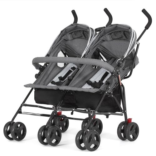  [아마존베스트]Dream On Me Volgo Twin Umbrella Stroller, Dark/Light Grey