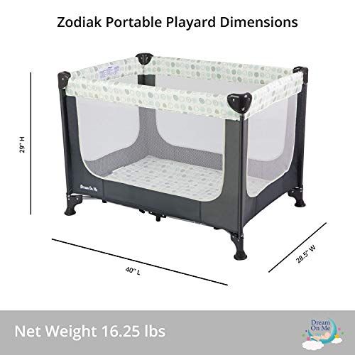  [아마존베스트]Dream On Me Zodiak Portable Playard, Grey