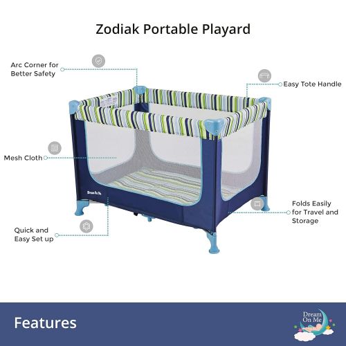  [아마존베스트]Dream On Me Zodiak Portable Playard, Navy