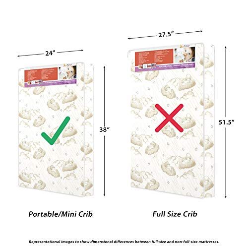  [아마존베스트]Dream On Me 3 Mini/Portable Crib Mattress, White