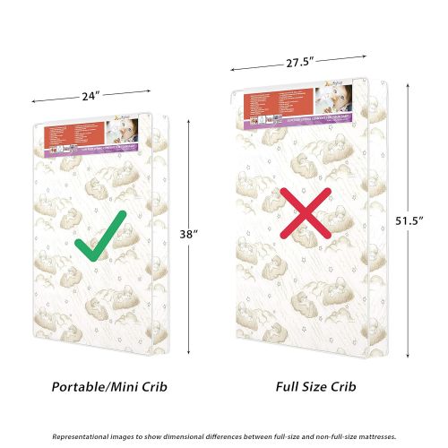  [아마존베스트]Dream On Me 3 Mini/Portable Crib Mattress, White