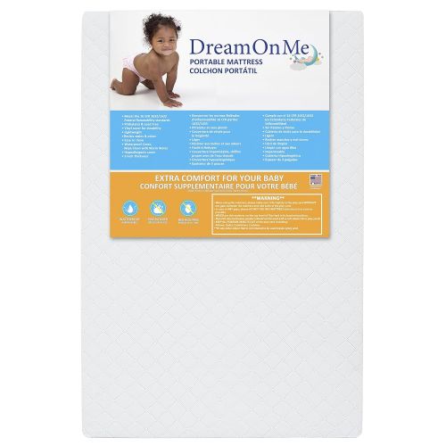  [아마존베스트]Dream On Me 3 Mini/Portable Crib Mattress, White