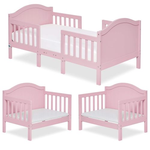  Dream On Me Portland 3 In 1 Convertible Toddler Bed in Pink, Greenguard Gold Certified, 56x29x28 Inch (Pack of 1)