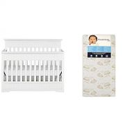 Dream On Me Chesapeake 5-In-1 Convertible Crib with Dream On Me Spring Crib and Toddler Bed Mattress, Twilight