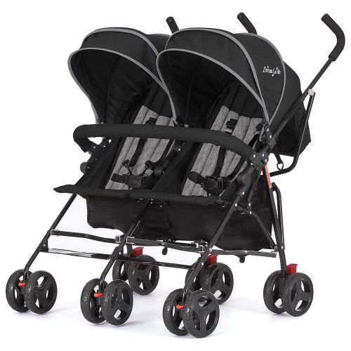  Dream On Me Volgo Twin Umbrella Stroller, PurpleDark Grey