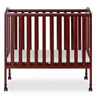 Dream On Me 2 in 1 Portable Folding Stationary Side Crib, Cherry
