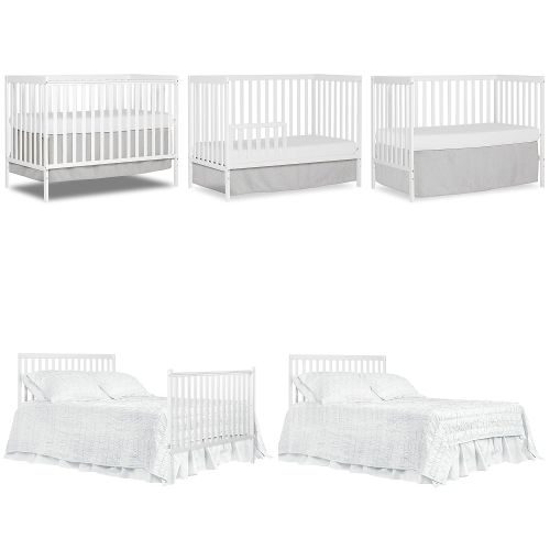  Dream On Me Synergy 5-in-1 Convertible Crib in White, Greenguard Gold Certified