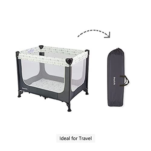  Dream On Me Zodiak Portable Playard with Carry Bag & Shoulder Strap, Gray
