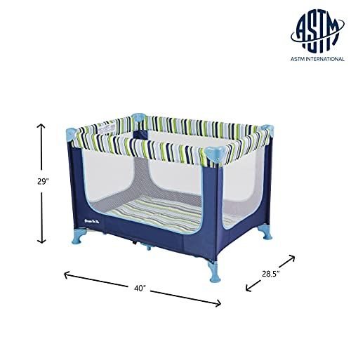  Dream On Me Zodiak Portable Playard with Carry Bag and Shoulder Strap, Navy, Small