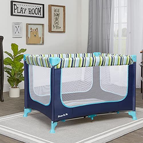  Dream On Me Zodiak Portable Playard with Carry Bag and Shoulder Strap, Navy, Small