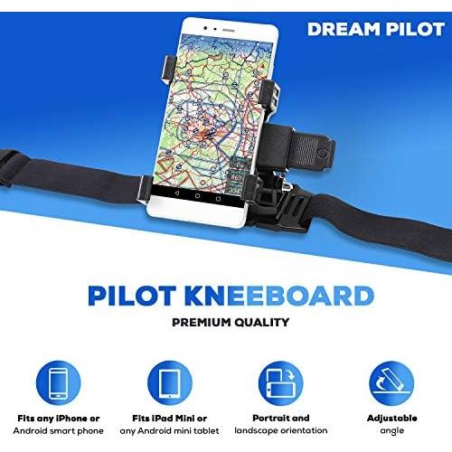  [아마존베스트]-Service-Informationen DreamPilot Knee Board Organiser - Mobile Phone Tablet Holder Compatible with All Smartphones, Mini Tablets and iPad Mini for Pilots and Truck Drivers - Clipboard Attachment