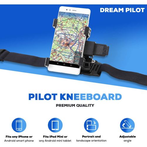  [아마존베스트]-Service-Informationen DreamPilot Knee Board Organiser - Mobile Phone Tablet Holder Compatible with All Smartphones, Mini Tablets and iPad Mini for Pilots and Truck Drivers - Clipboard Attachment