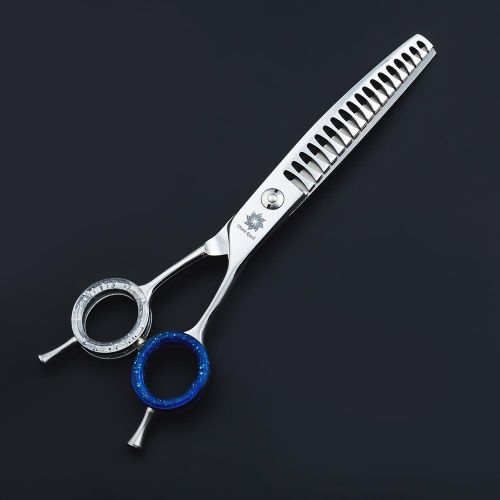  Dream Reach 7.0 Professional Japan 440C Twin Tail Downward Curved Pet Grooming Thinning/Blending/Texturizing Scissors Dog&Cat Grooming Chunkers Shear
