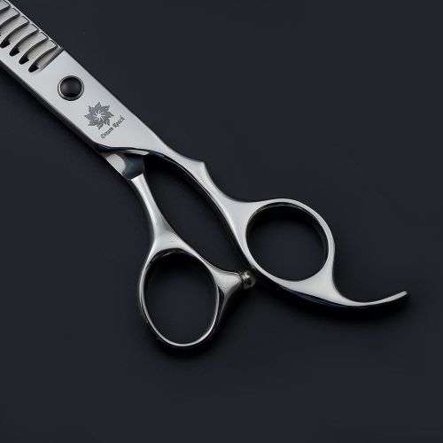  Dream Reach 7.5 inch Japan 440C Steel Downward Curved Dog Chunker Shears Professional Pet Grooming Thinning/Texturizing Scissors, 26 Fishbone-Shaped Teeth Chunkers Thinning Rate 40