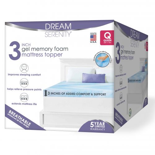  Dream Serenity 3 Inch Gel Memory Foam Mattress Topper