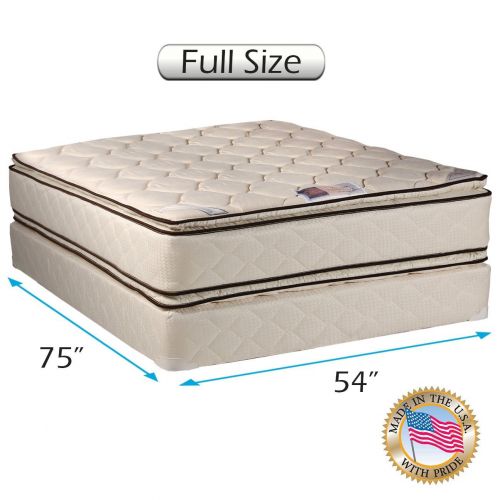  Dream Solutions USA Coil Comfort Pillowtop Full Size 54x75x11 Mattress and Box Spring Set