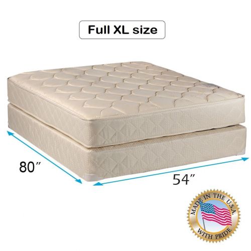  Dream Solutions USA Comfort Classic Gentle Firm Full XL (54x80x9) Mattress and Box Spring Set - Fully Assembled, Orthopedic, Good for your back, Superior Quality - Long Lasting and 2 Sided - By Dream