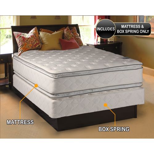  Dream Solutions USA Princess Dream Plush Pillow Top King (76x80x12) Size Mattress and Box Spring Set