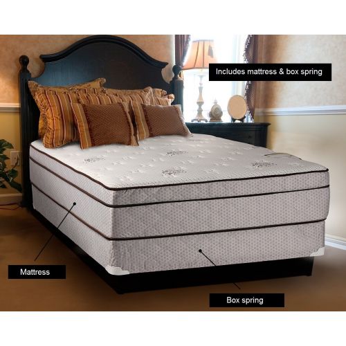  Dream Solutions USA Fifth Ave Ultra Soft Plush Foam Encased Eurotop King (76x80x14) Mattress and Box Spring Set - Fully Assembled, Orthopedic, Spinal Back Support, Longlasting and Great Quality by Dre